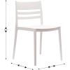 Flash Furniture Bridgeport Slat Back Patio Chair with Contoured Seat, Commercial All-Weather Stacking Resin Chair, UV Resistant, Indoor-Outdoor, Black, Set of 4(White)