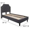 Flash Furniture Brighton Twin Size Tufted Upholstered Platform Bed in Light Gray Fabric(Dark Gray)