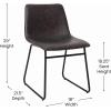 Flash Furniture Butler 18″ LeatherSoft Dining Table Height Chairs, Mid-Century Modern Bucket Style Dining Chairs, Set of 2, Light Gray/Gold(Gray Leathersoft/Black Frame)