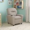 Flash Furniture Chandler LeatherSoft Kids Recliner with Cup Holder and Safety Recline, Contemporary Reclining Chair for Kids, Supports up to 90 lbs., Black(Beige Vinyl)