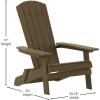Flash Furniture Charlestown Commercial Folding Adirondack Chair – Mahogany – Poly Resin – Indoor/Outdoor – Weather Resistant(Mahogany)