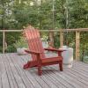 Flash Furniture Charlestown Commercial Folding Adirondack Chair – Mahogany – Poly Resin – Indoor/Outdoor – Weather Resistant(Red)