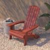 Flash Furniture Charlestown Commercial Folding Adirondack Chair – Mahogany – Poly Resin – Indoor/Outdoor – Weather Resistant(Red)