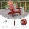Flash Furniture Charlestown Commercial Folding Adirondack Chair – Mahogany – Poly Resin – Indoor/Outdoor – Weather Resistant(Red)