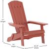 Flash Furniture Charlestown Commercial Folding Adirondack Chair – Mahogany – Poly Resin – Indoor/Outdoor – Weather Resistant(Red)