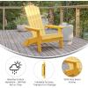 Flash Furniture Charlestown Commercial Folding Adirondack Chair – Mahogany – Poly Resin – Indoor/Outdoor – Weather Resistant(Yellow)
