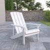 Flash Furniture Charlestown Commercial Grade Indoor/Outdoor Adirondack Chair, Weather Resistant Durable Poly Resin Deck and Patio Seating, Slate Gray(White)