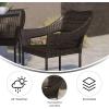 Flash Furniture Ethan Commercial Grade Patio Chair, All Weather PE Rattan Wicker Stacking Patio Dining Chair, Set of 2, Gray(Espresso)