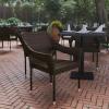 Flash Furniture Ethan Commercial Grade Patio Chair, All Weather PE Rattan Wicker Stacking Patio Dining Chair, Set of 2, Gray(Espresso)