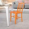 Flash Furniture Gael Commercial Grade 2 Pack Yellow Metal Indoor-Outdoor Chair(Orange)