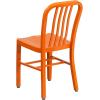 Flash Furniture Gael Commercial Grade 2 Pack Yellow Metal Indoor-Outdoor Chair(Orange)