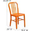 Flash Furniture Gael Commercial Grade 2 Pack Yellow Metal Indoor-Outdoor Chair(Orange)
