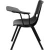 Flash Furniture HERCULES Series 661 lb. Capacity Black Ergonomic Shell Stack Chair with Black Frame and 16” Seat Height(Black Plastic/Black Frame)