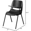 Flash Furniture HERCULES Series 661 lb. Capacity Black Ergonomic Shell Stack Chair with Black Frame and 16” Seat Height(Black Plastic/Black Frame)