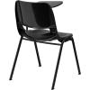 Flash Furniture HERCULES Series 661 lb. Capacity Black Ergonomic Shell Stack Chair with Black Frame and 16” Seat Height(Black Plastic/Black Frame)
