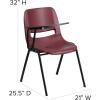 Flash Furniture HERCULES Series 661 lb. Capacity Black Ergonomic Shell Stack Chair with Black Frame and 16” Seat Height(Burgundy)