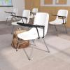 Flash Furniture HERCULES Series 661 lb. Capacity Black Ergonomic Shell Stack Chair with Black Frame and 16” Seat Height(White)