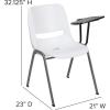 Flash Furniture HERCULES Series 661 lb. Capacity Black Ergonomic Shell Stack Chair with Black Frame and 16” Seat Height(White)