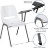 Flash Furniture HERCULES Series 661 lb. Capacity Black Ergonomic Shell Stack Chair with Black Frame and 16” Seat Height(White)