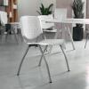 Flash Furniture HERCULES Series 880 lb. Capacity Black Plastic Stack Chair with Titanium Gray Powder Coated Frame(White)