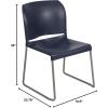 Flash Furniture HERCULES Series 880 lb. Capacity Yellow Full Back Contoured Stack Chair with Gray Powder Coated Sled Base(Navy)