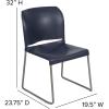 Flash Furniture HERCULES Series 880 lb. Capacity Yellow Full Back Contoured Stack Chair with Gray Powder Coated Sled Base(Navy)