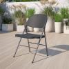 Flash Furniture Hercules Series Plastic Folding Chairs, Lightweight Commercial Event Chairs with 330-lb. Static Weight Capacity, Set of 4, White(Black/Charcoal Frame)