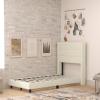 Flash Furniture Hollis Upholstered Platform Bed – Gray Faux Linen Wingback Headboard – King – Mattress Foundation with Slatted Supports – No Box Spring Needed(Beige)