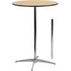 Flash Furniture Lars 36” Round Wood Cocktail Table with 30” and 42” Columns, Wood Bar Height Table for Commercial or Residential Use, Natural(Natural)
