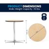 Flash Furniture Lars 36” Round Wood Cocktail Table with 30” and 42” Columns, Wood Bar Height Table for Commercial or Residential Use, Natural(Natural)