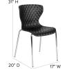 Flash Furniture Lowell Contemporary Design Citrus Green Plastic Stack Chair(Black)