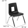 Flash Furniture Mickey Advantage Black Student Stack School Chair – 12-inch(Black)