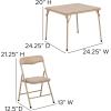 Flash Furniture Mindy Kids 3-Piece Folding Square Table and Chairs Set for Daycare and Classrooms, Children’s Activity Table/Chairs Set, Multicolor(Tan)