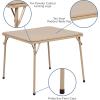 Flash Furniture Mindy Kids 3-Piece Folding Square Table and Chairs Set for Daycare and Classrooms, Children’s Activity Table/Chairs Set, Multicolor(Tan)