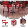 Flash Furniture Nash Commercial Grade Steel Stack Stool, Indoor-Outdoor Bar Stool with 2 Slat Back, Set of 4, Red(Red)