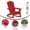 Flash Furniture Newport Adirondack Rocking Chairs with Cup Holder, Weather Resistant Poly Resin Adirondack Rocking Chairs, Set of 2, Red(Red)