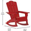 Flash Furniture Newport Adirondack Rocking Chairs with Cup Holder, Weather Resistant Poly Resin Adirondack Rocking Chairs, Set of 2, Red(Red)