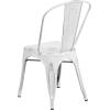 Flash Furniture Perry Commercial Grade Black-Antique Gold Metal Indoor-Outdoor Stackable Chair(Distressed White)