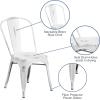 Flash Furniture Perry Commercial Grade Black-Antique Gold Metal Indoor-Outdoor Stackable Chair(Distressed White)