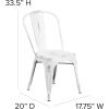 Flash Furniture Perry Commercial Grade Black-Antique Gold Metal Indoor-Outdoor Stackable Chair(Distressed White)
