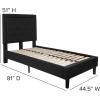 Flash Furniture Roxbury King Size Tufted Upholstered Platform Bed in Beige Fabric(Black)