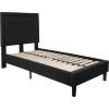 Flash Furniture Roxbury King Size Tufted Upholstered Platform Bed in Beige Fabric(Black)