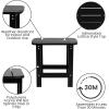 Flash Furniture Set of 2 Savannah Adirondack Rocking Chairs – Commercial Grade All-Weather Sea Foam Poly Resin Wood – Matching Side Table(Black)