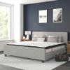 Flash Furniture Tribeca Full Size Tufted Upholstered Platform Bed in Light Gray Fabric with 10 Inch CertiPUR-US Certified Pocket Spring Mattress(Light Gray)
