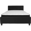 Flash Furniture Tribeca Queen Size Tufted Upholstered Platform Bed in Black Fabric with Memory Foam Mattress