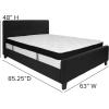 Flash Furniture Tribeca Queen Size Tufted Upholstered Platform Bed in Black Fabric with Memory Foam Mattress