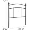 Flash Furniture Woodstock Decorative Black Metal Queen Size Open Slat Headboard with Round Posts(Black)