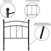 Flash Furniture Woodstock Decorative Black Metal Queen Size Open Slat Headboard with Round Posts(Black)