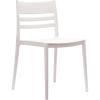 Flash Furniture Bridgeport Slat Back Patio Chair with Contoured Seat, Commercial All-Weather Stacking Resin Chair, UV Resistant, Indoor-Outdoor, Black, Set of 4(White)