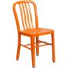 Flash Furniture Gael Commercial Grade 2 Pack Yellow Metal Indoor-Outdoor Chair(Orange)